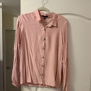 Blush Pink Button-Down Shirt for Women